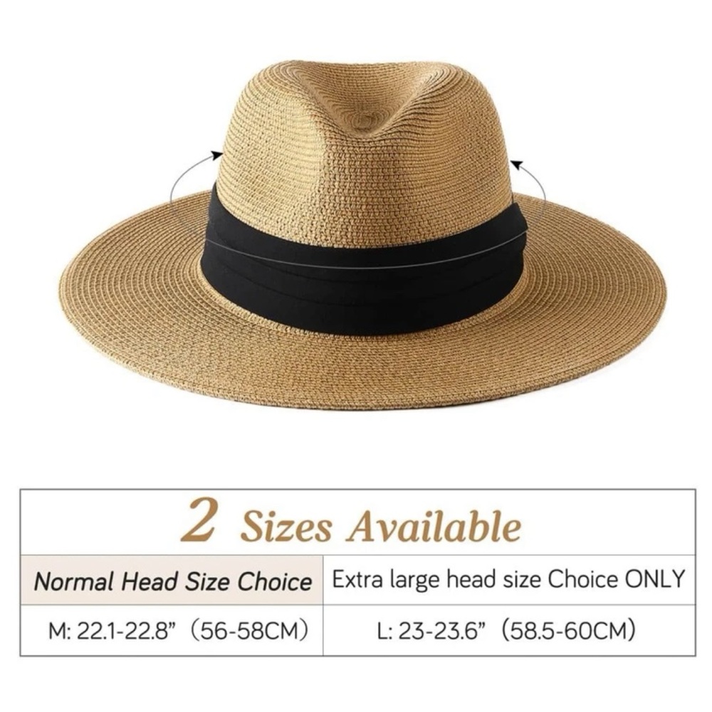1pc Women Tape Decor Boho Straw Hat Fedora Hat For Outdoor And Daily Life - Picture 7 of 7